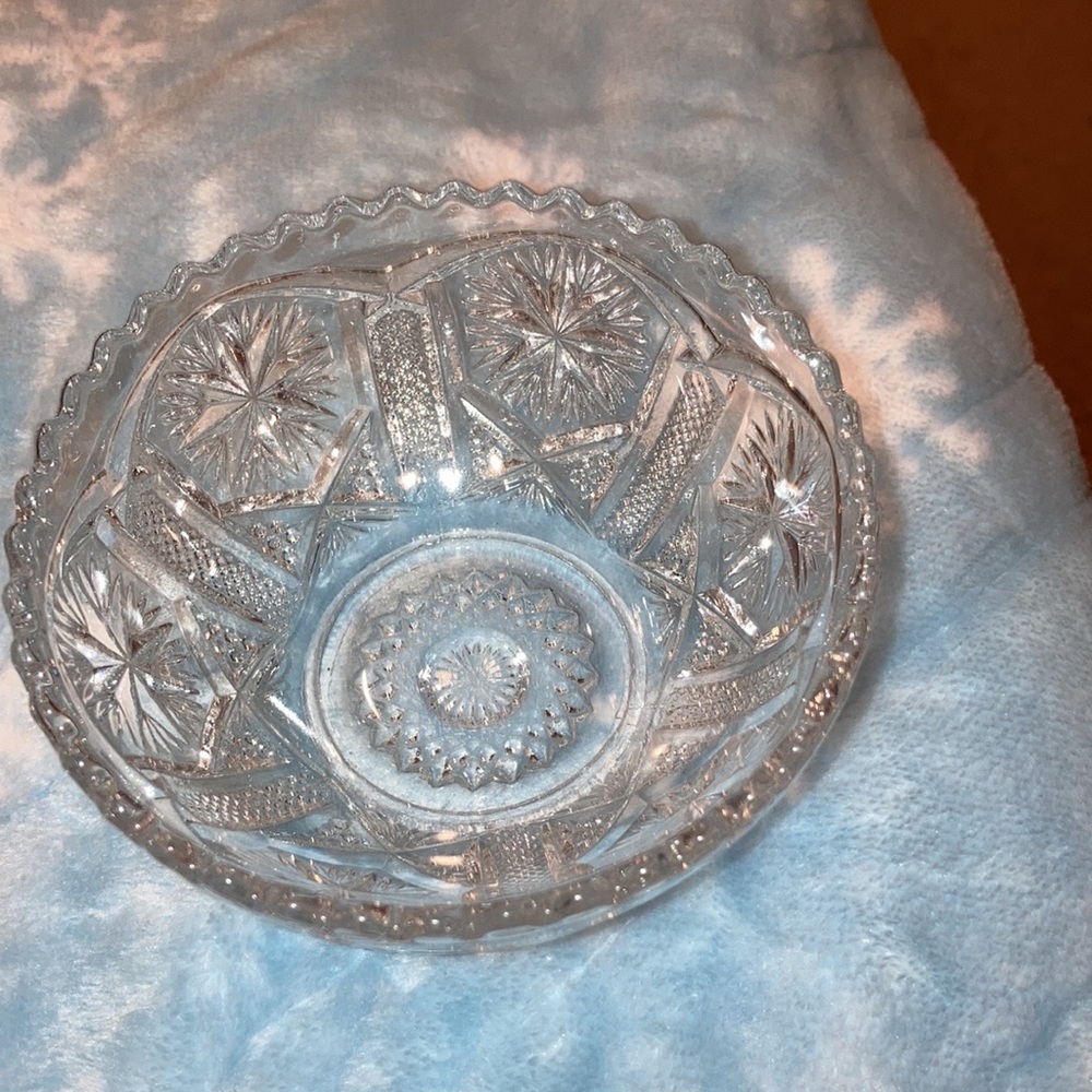 2 Vintage Cut Glass trinket dish set of 2